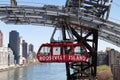 Roosevelt Island Tramway Car Hanging over the East River in New York City Royalty Free Stock Photo