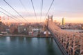 Roosevelt Island Tramway at sunset Royalty Free Stock Photo