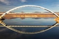 Roosevelt Lake Bridge at end of Apache Trail in Arizona Superstition Mountains Royalty Free Stock Photo