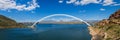 Roosevelt Lake Bridge Panorama Royalty Free Stock Photo