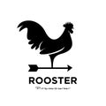 Rooster weathervane icon logo design template Vector Illustration Royalty Free Stock Photo