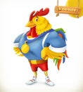 Rooster. Animal 2017. Champion athlete. 3d vector cartoon character