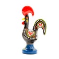 Rooster of Barcelos souvenire on white background, studio photo Royalty Free Stock Photo