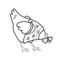 rooster. beautiful chicken line art vector. Vector illustration. Black and White, art