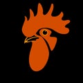 Rooster bird vector illustration flat style profile