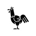 Rooster black glyph icon