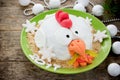 Rooster cake cake, hen cake, chicken cake, bird cake - fe Royalty Free Stock Photo