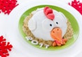 Rooster cake cake, hen cake, chicken cake, bird cake - fe Royalty Free Stock Photo