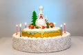 Rooster cake hen cake, chicken cake, bird cake Royalty Free Stock Photo