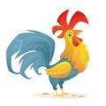 Rooster cartoon character; Vector drawing EPS8