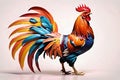 Rooster chicken farm animal brilliant colors