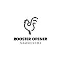 Rooster chicken  logo template as beer bottle opener Royalty Free Stock Photo