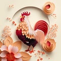 Rooster. Chinese New Year of the Rooster. Vector illustration.