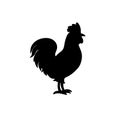 Rooster cock black silhouette vector