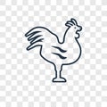 Rooster concept vector linear icon on transparent backg