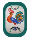 Rooster gouache painting country style Royalty Free Stock Photo