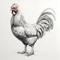 Realistic Rooster Illustration On White Background