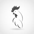 Rooster drowing in logo style - the symbol of the chinees new ye