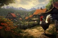 Rooster farm. Generate Ai