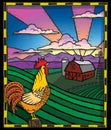 Rooster on a Farm