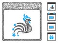 Rooster Fireworks Calendar Page Web Vector Mesh Illustration Royalty Free Stock Photo