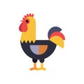 Rooster in a flat design