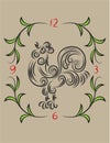 Rooster floral Royalty Free Stock Photo