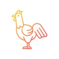 Rooster gradient linear vector icon Royalty Free Stock Photo