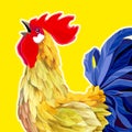 Rooster. 2017 Happy New Year greeting card Royalty Free Stock Photo