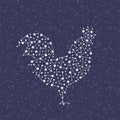 Rooster - Happy new year 2017 symbol on sky background.