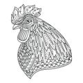 Rooster head Adult anti stress coloring page