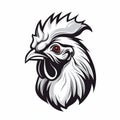 Rooster Head Logo Illustration: Dark, Strong, And Official Art