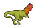 rooster headed tyrannosaurus sketch vector