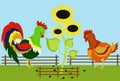 Rooster and hen Royalty Free Stock Photo