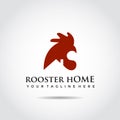 Rooster Home Logo template. Vector Illustrator Eps.10