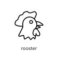 Rooster icon. Trendy modern flat linear vector Rooster icon on w