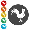 Rooster icons set - Illustration