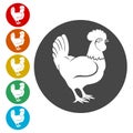 Rooster icons set - Illustration