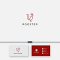 Rooster line art simple mascot logo