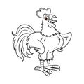 Rooster line art