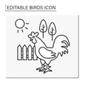 Rooster line icon