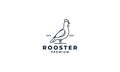 Rooster line icon simple logo design