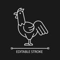 Rooster linear icon for dark theme