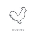Rooster linear icon. Modern outline Rooster logo concept on whit