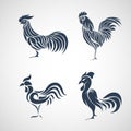 Rooster logo design icon vector