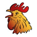 Rooster logo mascot. Isolated rooster head vector illustration.