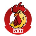 Rooster logo mascot. Year of the rooster. rooster emblem of the Chinese horoscope