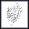 Rooster mandala arts isolated on white background