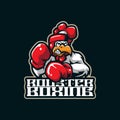 Rooster mascot logo design vector with modern illustration concept style for badge, emblem and t shirt printing. Angry boxing