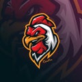 Rooster mascot logo design vector with modern illustration concept style for badge, emblem and tshirt printing. angry rooster head Royalty Free Stock Photo